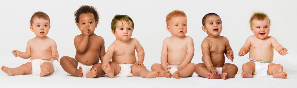 A row of babies